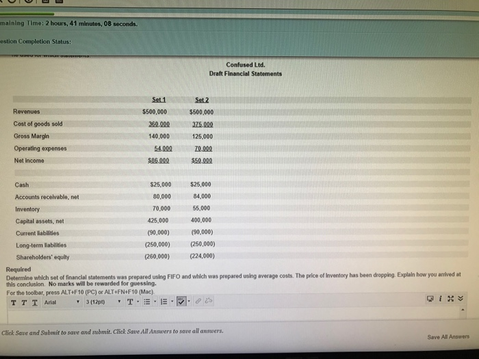  maining Time: 2 hours, 41 minutes, 08 seconds. estion Completion Status: