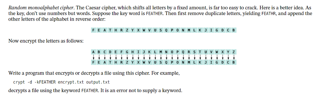 Write a program in C++ Random monoalphabet cipher. The Caesar cipher,