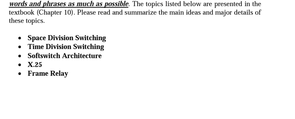  Textbook : Data and Computer Communications, William Stallings, 8th edition, Prentice