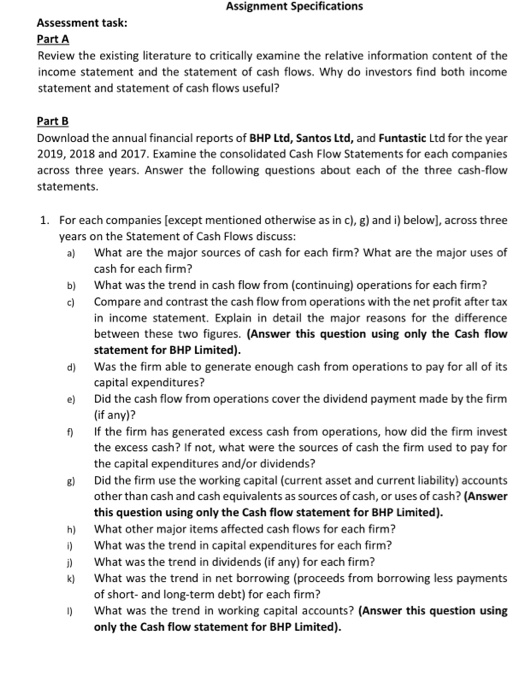  Assignment Specifications Assessment task: Part A Review the existing literature to