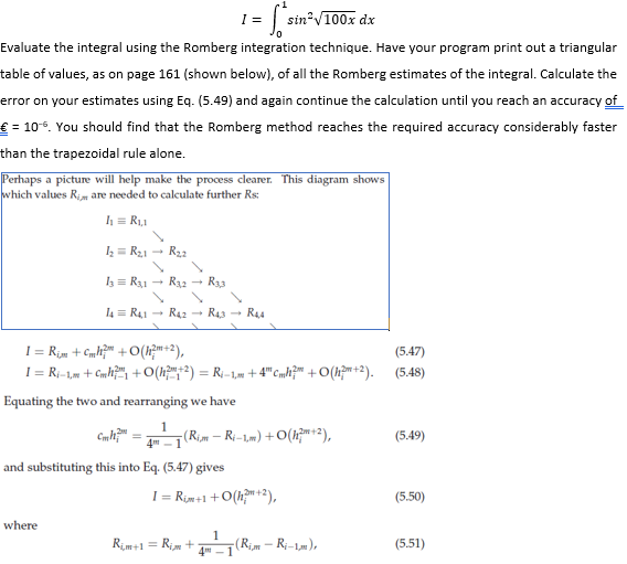 Write a python program for the following problem 1 = (sin-/100x dx