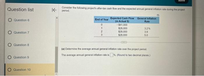  Question list 1 poriod. Question 6 Question 7 Question 8 (a)