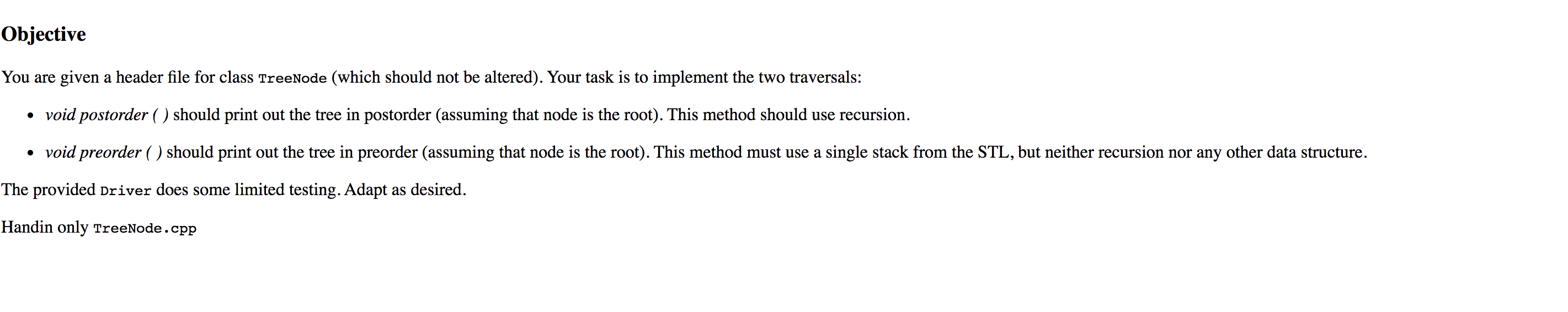  c++ programming homework // goddard - TreeNode.h - 2020 #ifndef TREENODE_H