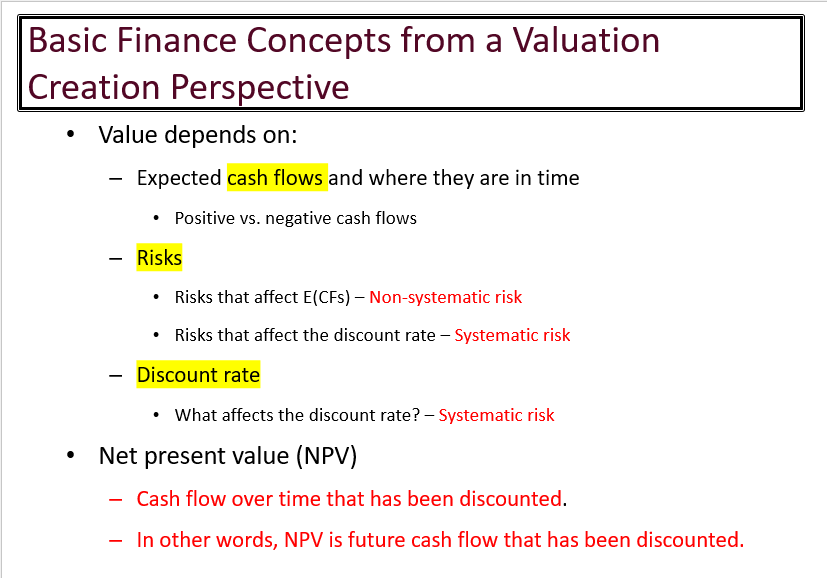 a. Using value creation slides as an outline, walk through in detail