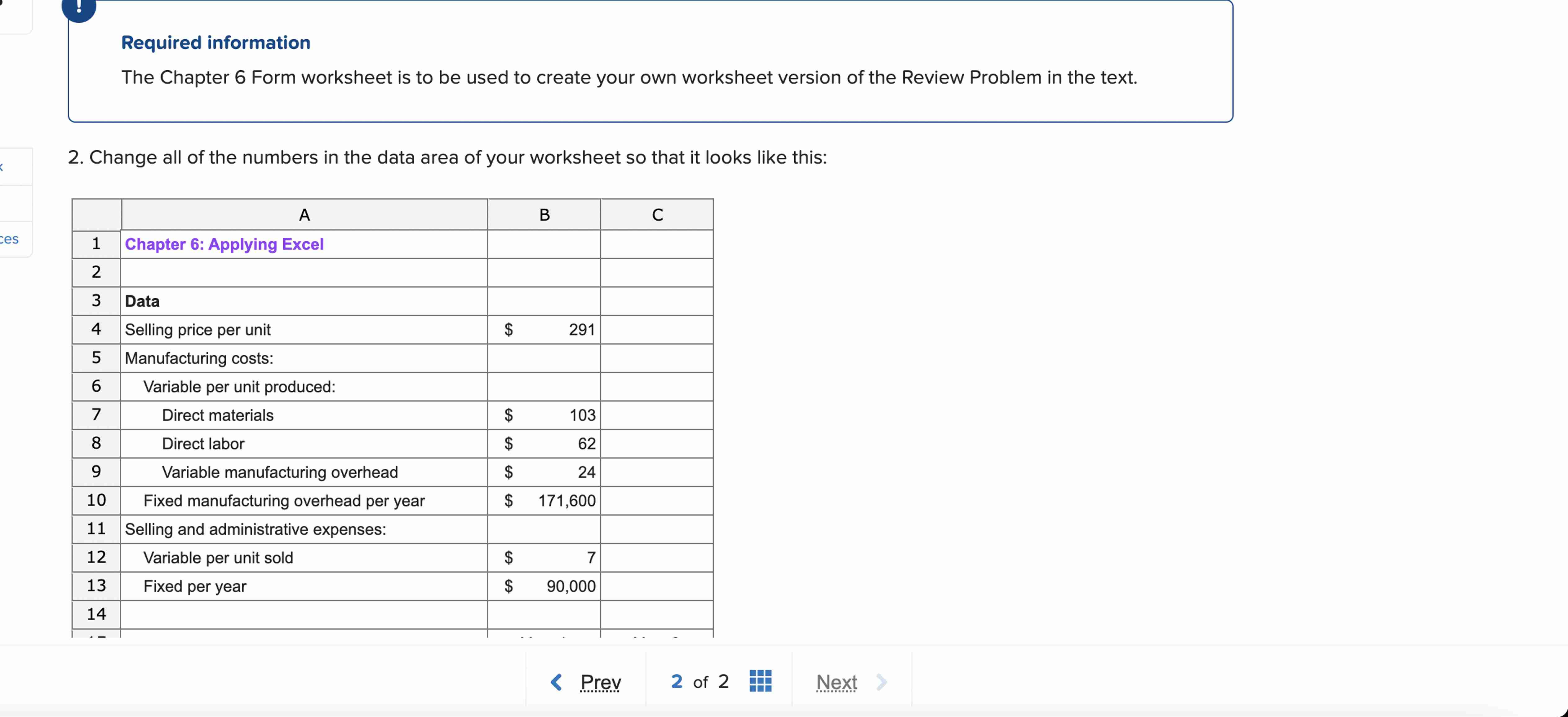  Ch 6_Excel i Help Save & Exit Submit 7.5 points Required
