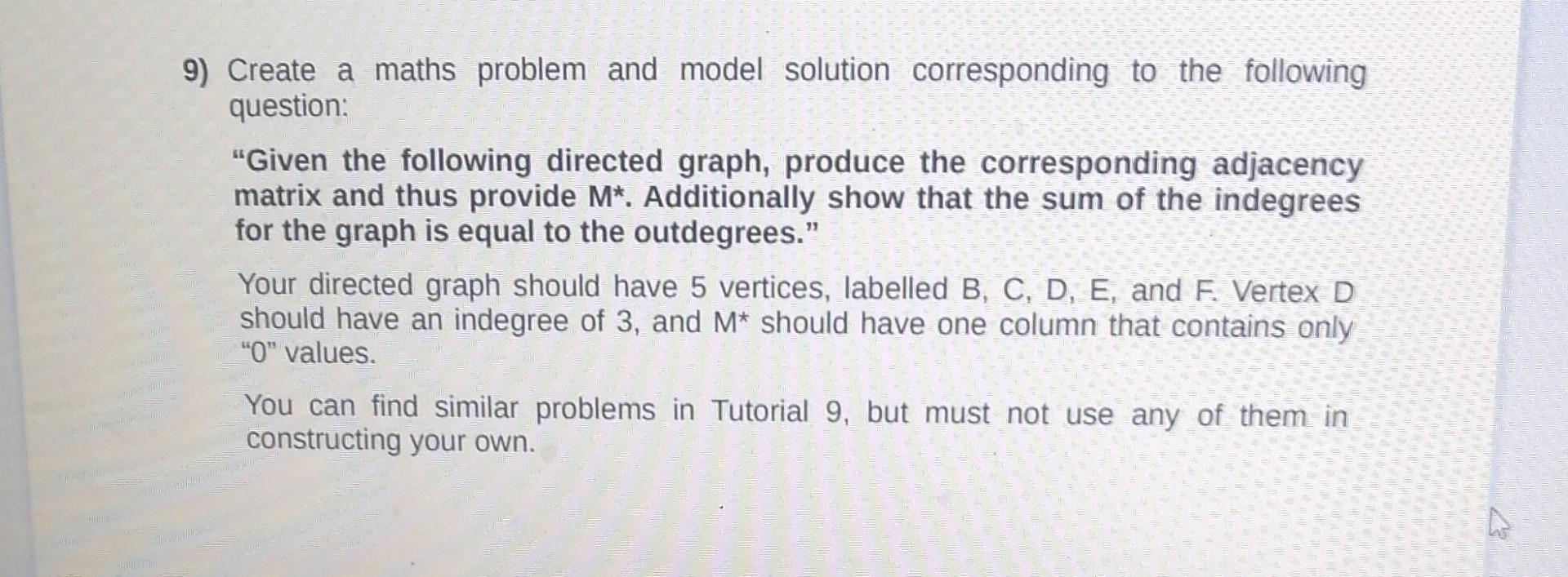  Create a maths problem and model solution corresponding to the following