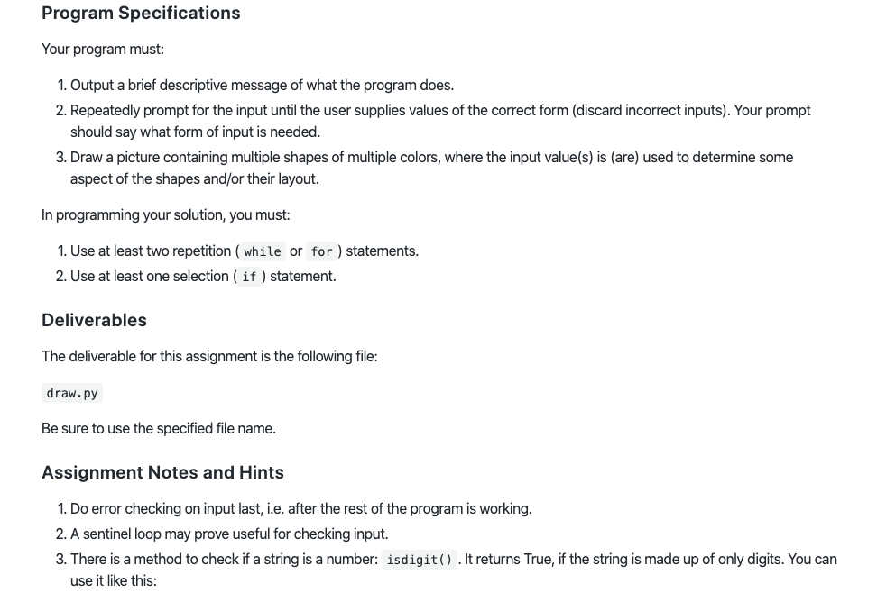 if you can give me an example code to draw objects with