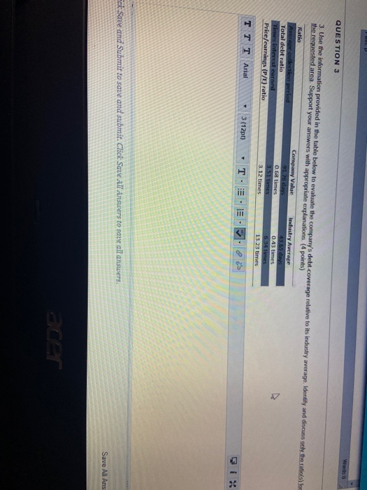  LP Words QUESTION 3 3. Use the information provided in the