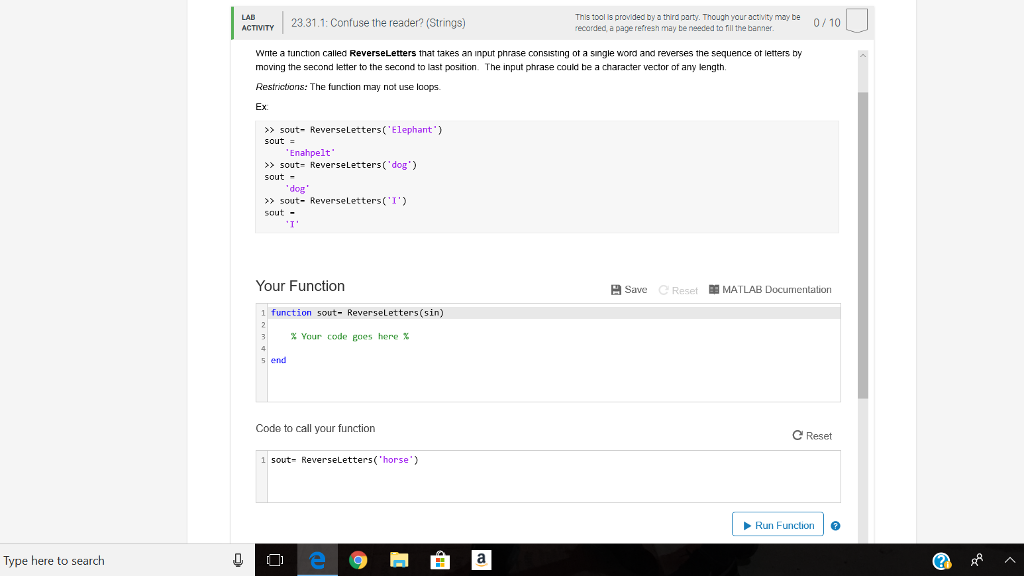 LAD ACTIVMITY 23.31.1: Confuse the reader? (Strings) This tool is provided