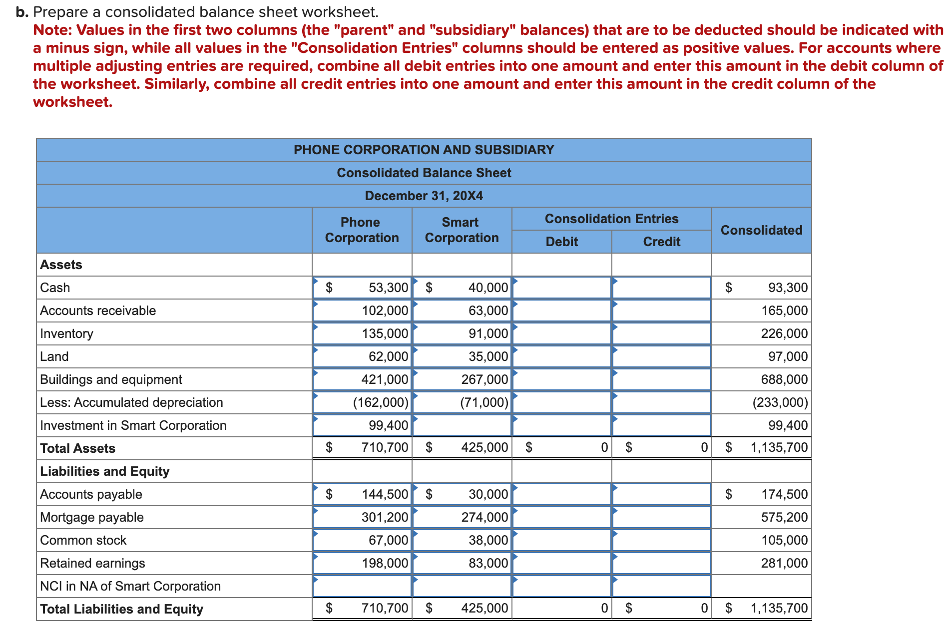accumulated depreciation consolidation entry. Note : = journal entry has been entered