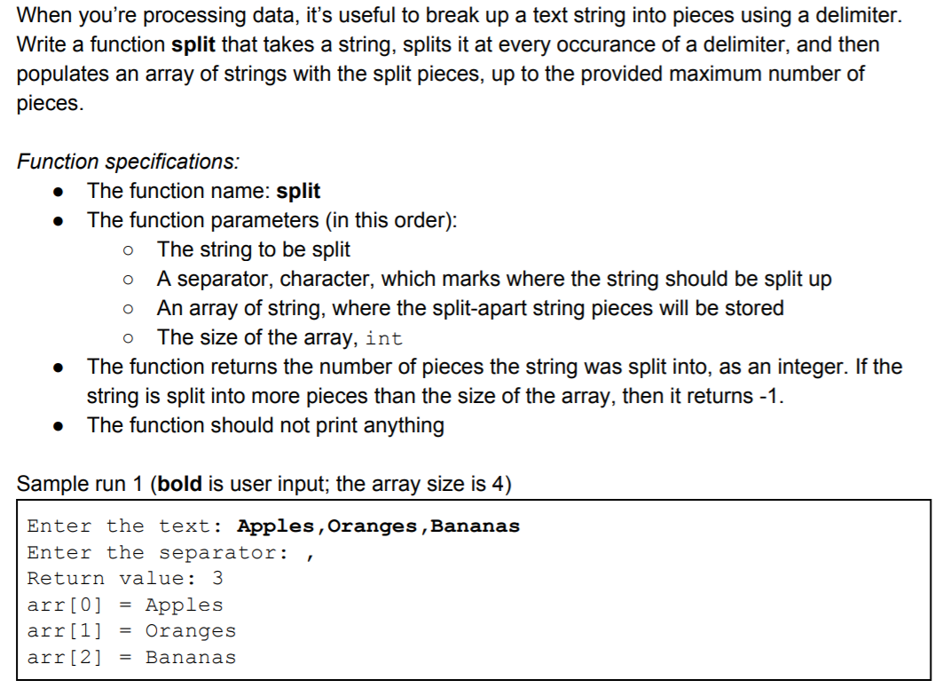 In C++ When you're processing data, it's useful to break up a