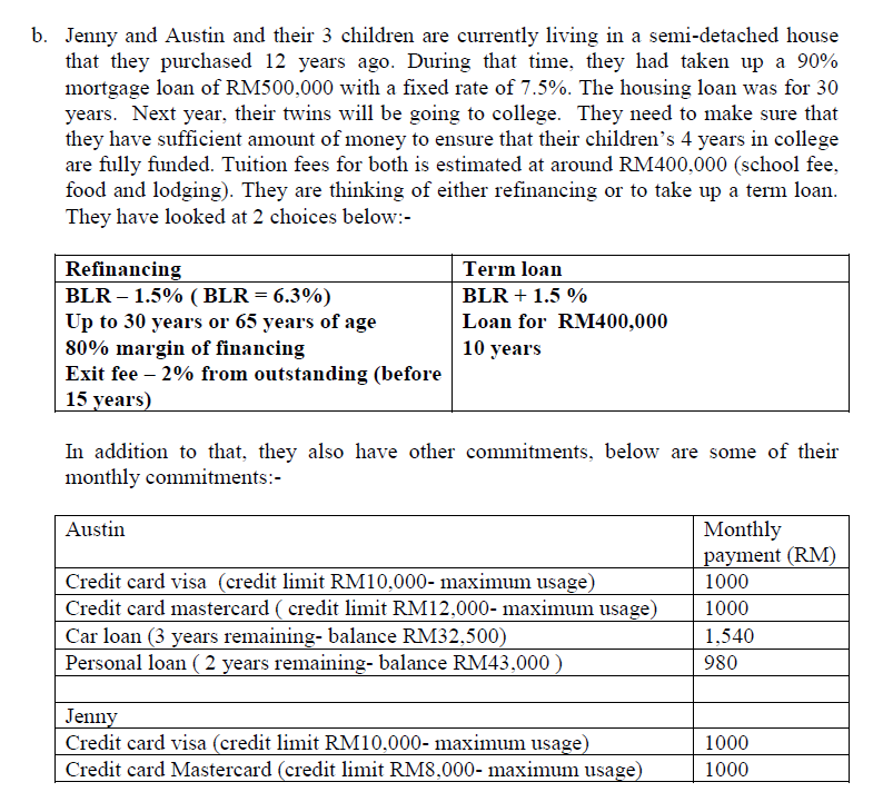 PLEASE DO NOT USE EXCEL SOFTWARE TO SOLVE THIS QUESTION Jenny