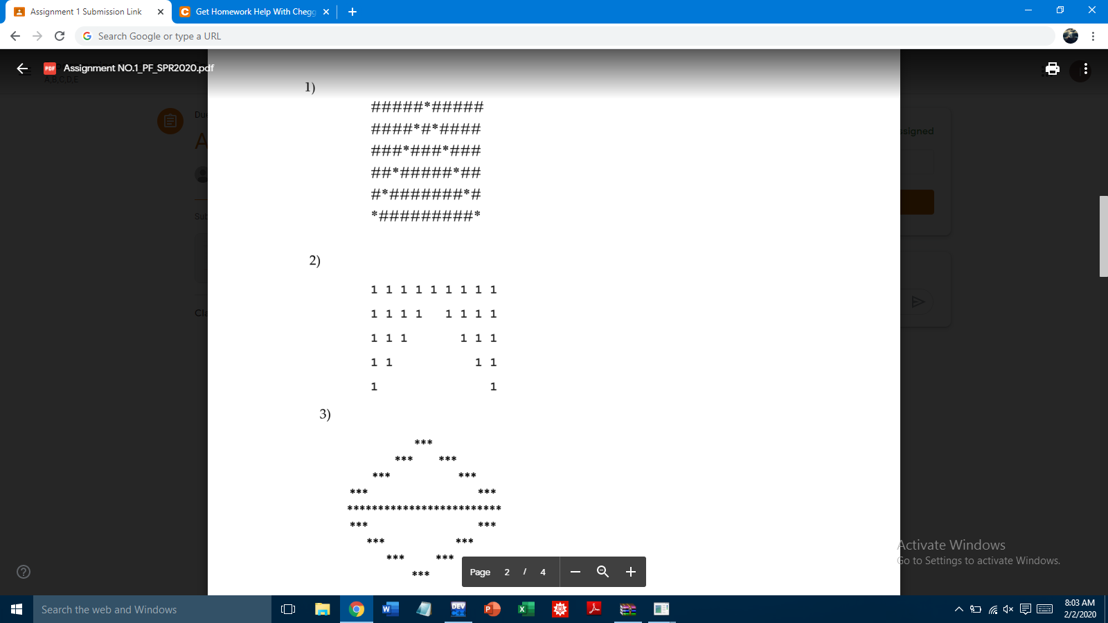 Write a C++ code for printing the following three patterns using iomanip