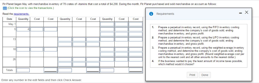 LIFO and Weighted Inventory. Including each Gross Profit. Thank you Fit Planet