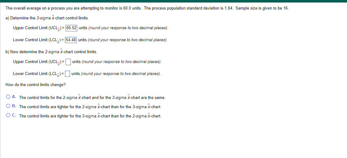  The overall average on a process you are attempting to monitor