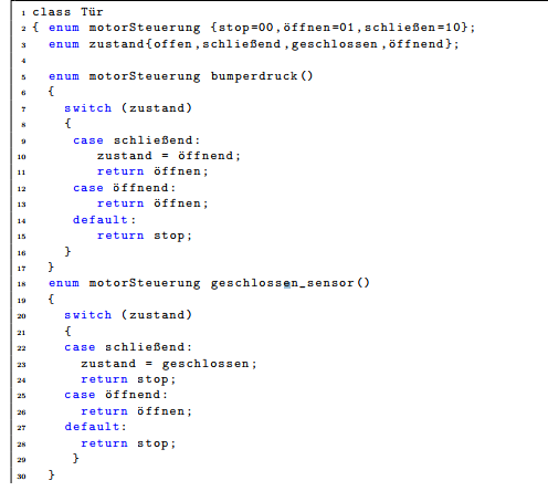 Vending machine design I The given class describes an automatic sliding door