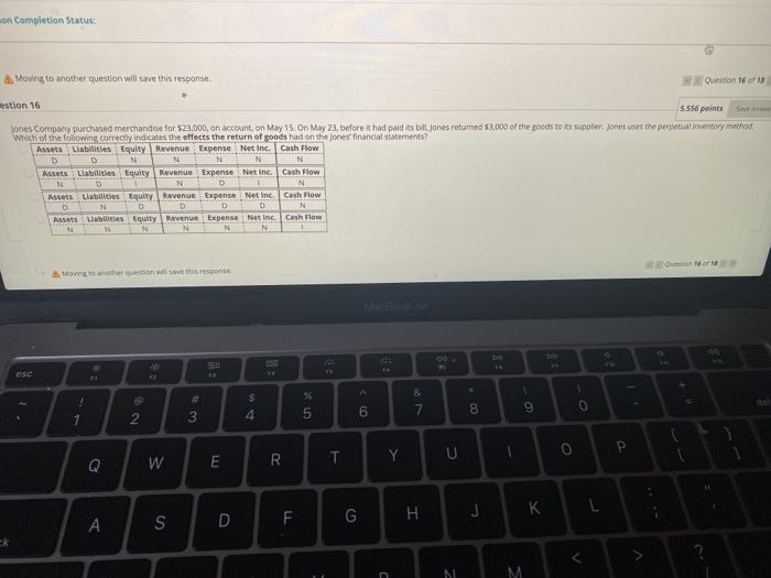  on Completion Status A Modog to another question will save this