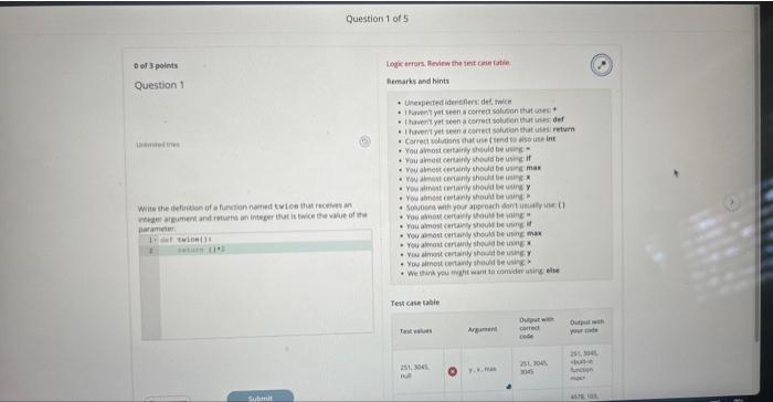 an integer argument and returns an integer that is twice the value