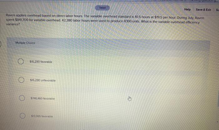  Saved Help Save & Exit SL Raven applies overhead based on