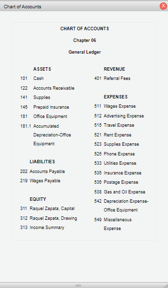 entries to the T accounts following the top-down joumal entry order. Chart