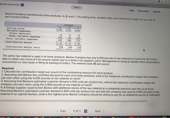  o ained resources max contribution margination - Google Search Seved Help