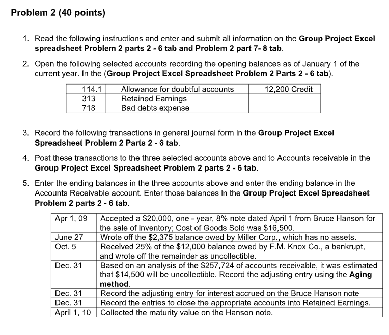 Problem 2 (40 points) 1. Read the following instructions and enter