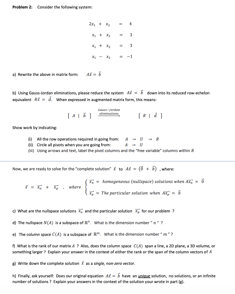  Problem 2: Consider the following system 2x1 + X2 xi +x23
