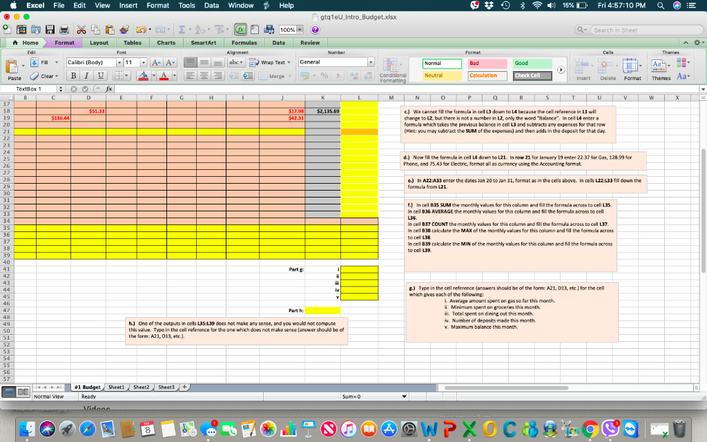 9 *) 15% D Fri 4:56:56 PM QE gtq1eUIntro Budget.xlsx Search in