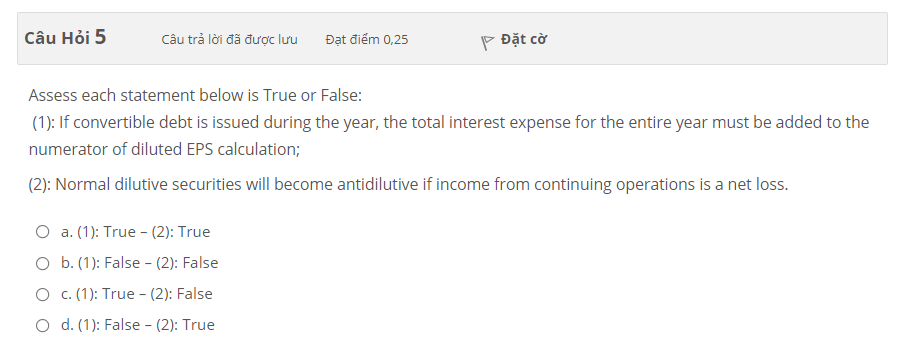  Cu Hi 5 Cu tr li c lu t im 0,25