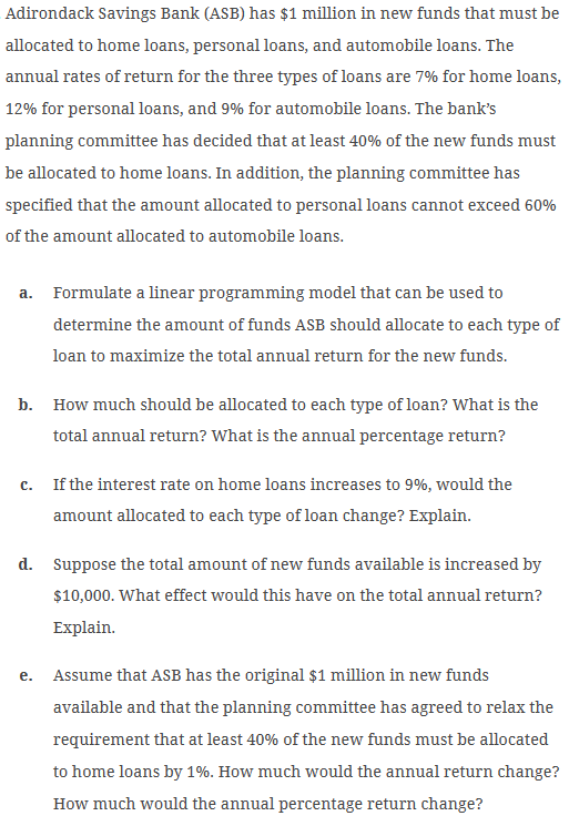  Please use Excel, show all formulas and set up,and solve using