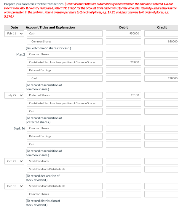 of shares will be presented in the shareholders equity section of the