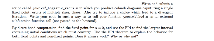 I need help writing the following MATLAB script and computation for my