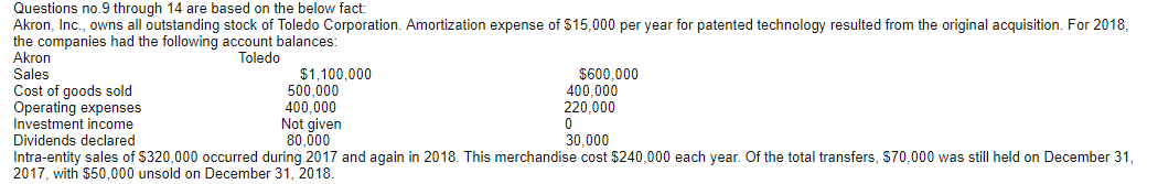  Questions no.9 through 14 are based on the below fact: Akron,