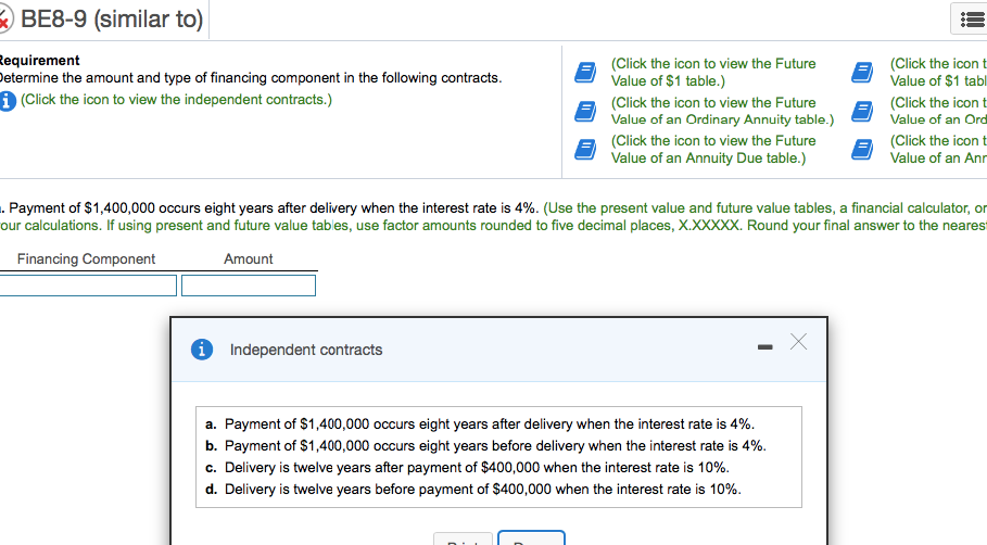  PLEASE ANSWER FOR A, B, C, and D! BE8-9 (similar to)