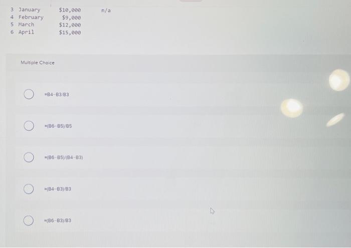 cell C4 to calculate the "s change in revenue from january to