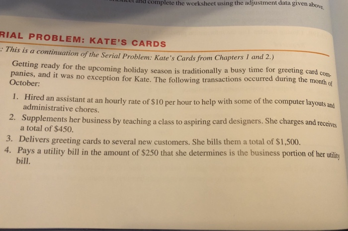 Chp 3 and I provided previous data needed dhd complete the worksheet