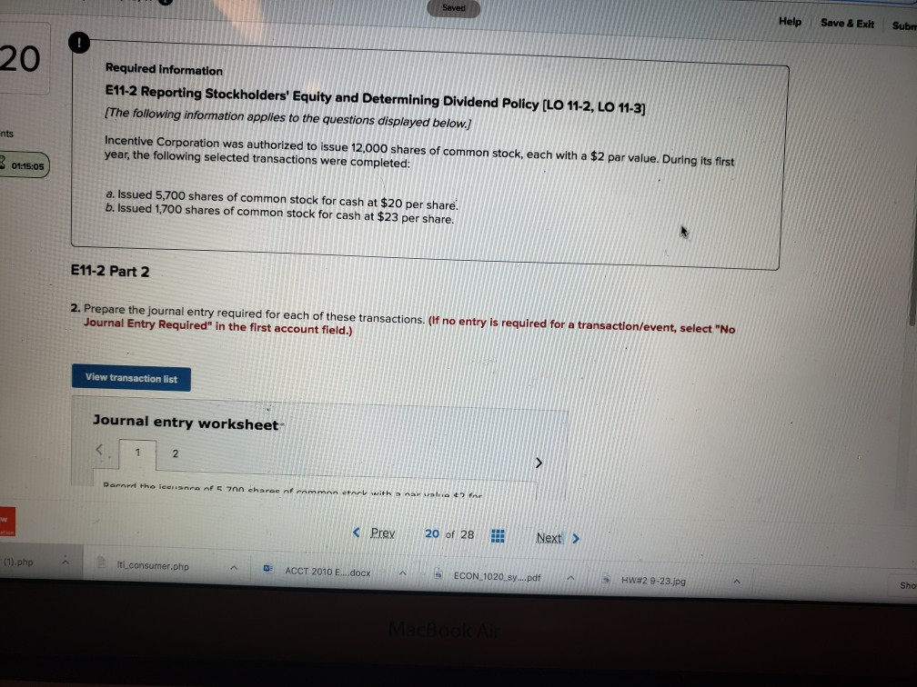 Help Save & Exit Sub 20 Required Information E11-2 Reporting Stockholders'