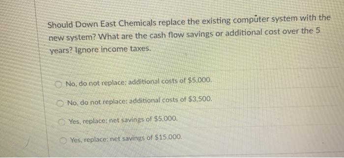 a new computer system. The new system can offer considerable savings in