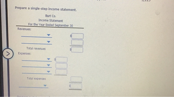 Year Ended September 30 Revenues: Total revenues Expenses: Total expenses Burt Co.