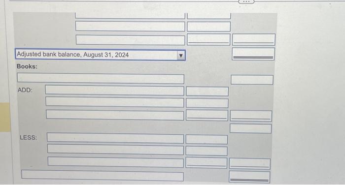 Whitbold Healthcare checks are outstanding at August 31: d. Whitbold collects from