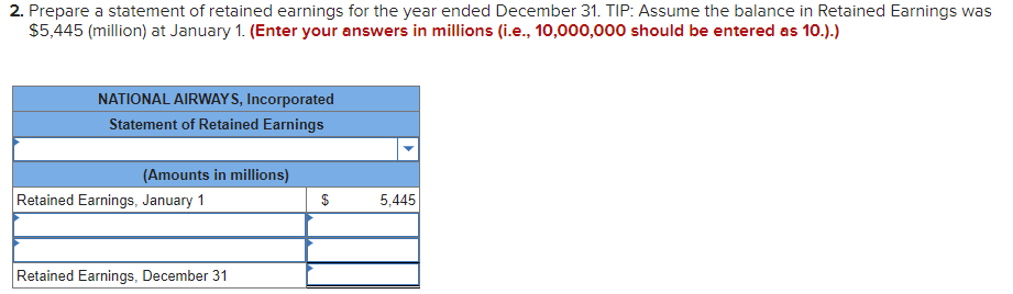 31st or For the Year Ended December 31st Dropdown 2: Add: Net