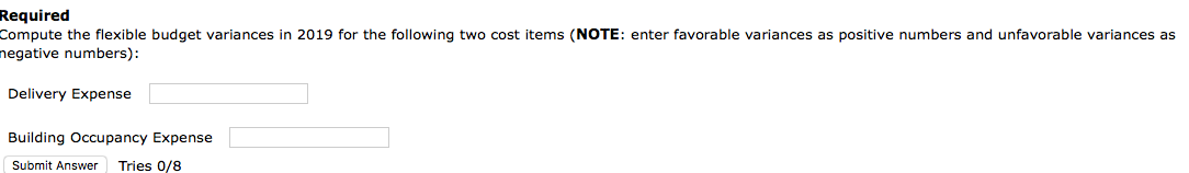 budget variances for two cost items. 1. Before you compute the variance,