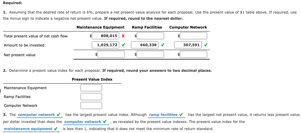 company Continental Railroad Company is evaluating three capital investment proposals by using