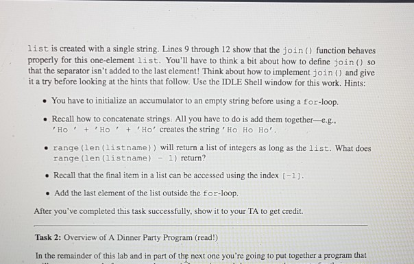 're going to write a function that joins strings from a list.