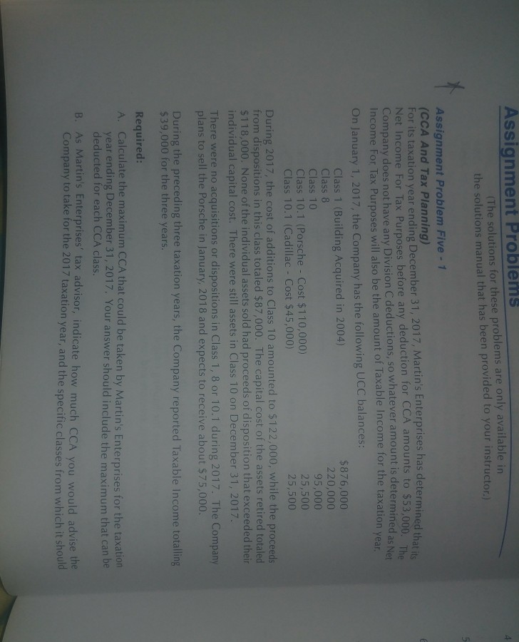  Assignment Problems 4 (The solutions for these problems are only available