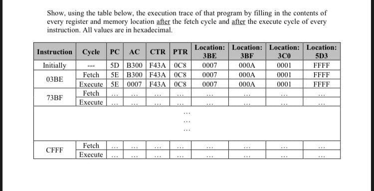 questions. 1. In a hypothetical computer, the processor has four registers: an