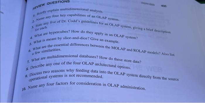 15 do all please 1. Briefly explain multidimensional analysis. 2. Name any