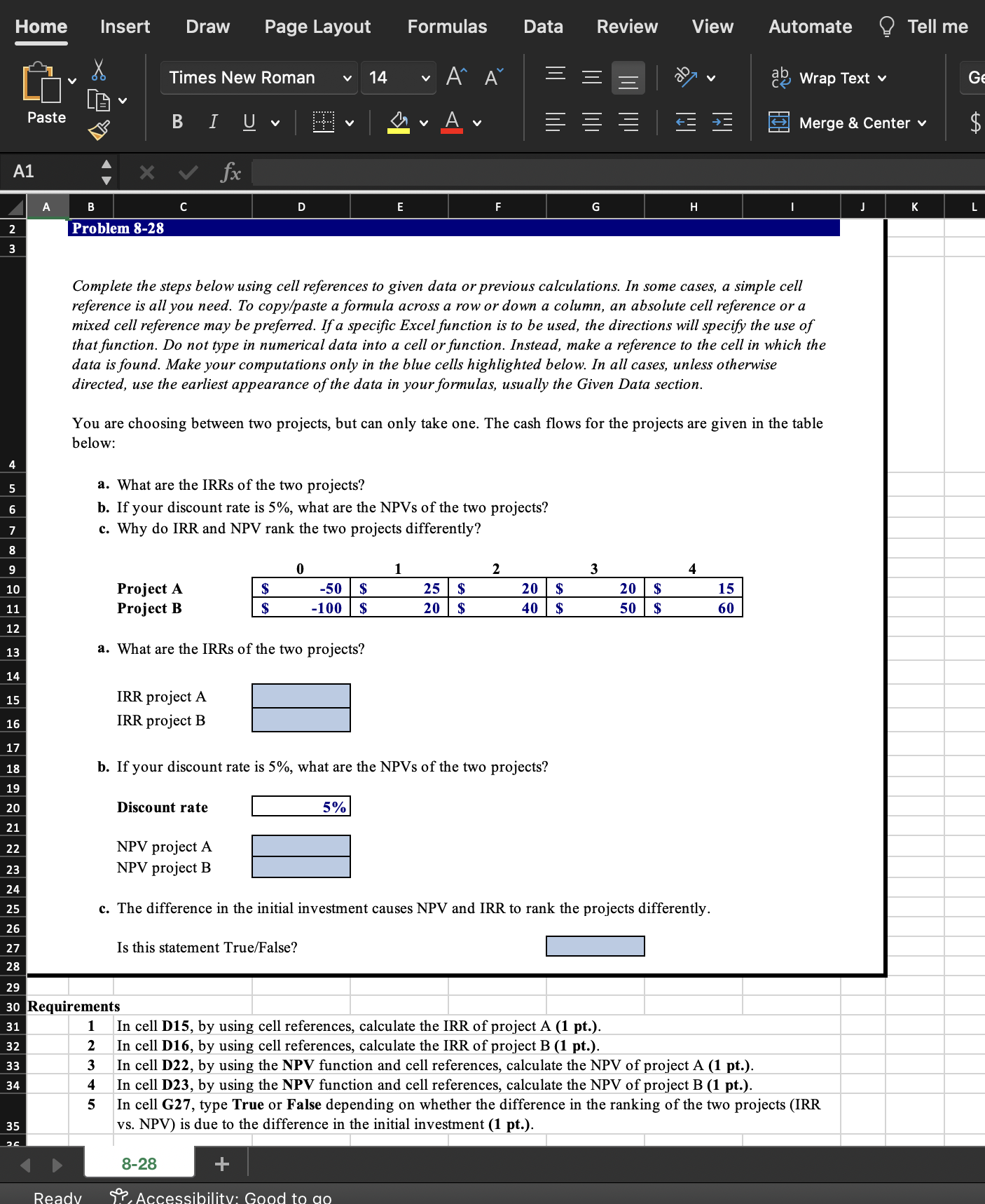 solve the following question using excel reference (please include the excel formula