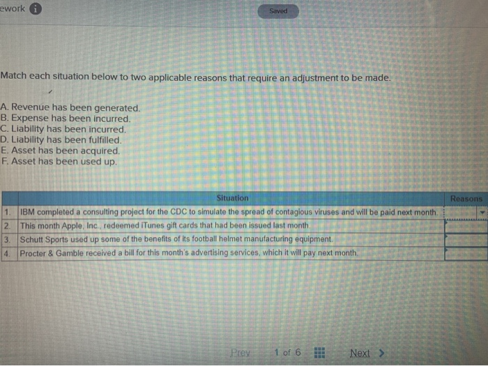  the drop down boxes say "A,E" "A,D" "B,C" and so on.
