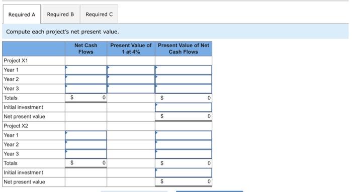 thumbs up if good. Following is information on two alternative investment projects